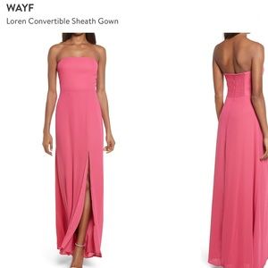 WAYF Loren Convertible Sheath Gown FLAMINGO, XL